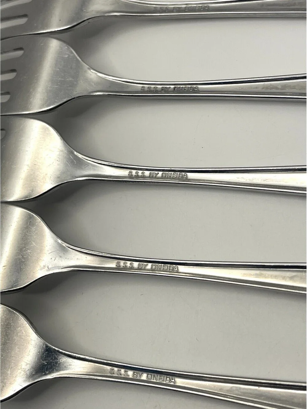 6- SSS Oneida MAESTRO ST LEGER Stainless Flatware Dinner Fork Lot ~ 7 3/8”